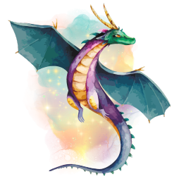 science fiction vs fantasy genre: dragon in front of soft pastel magic cloud